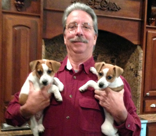 Jess Holding Puppies